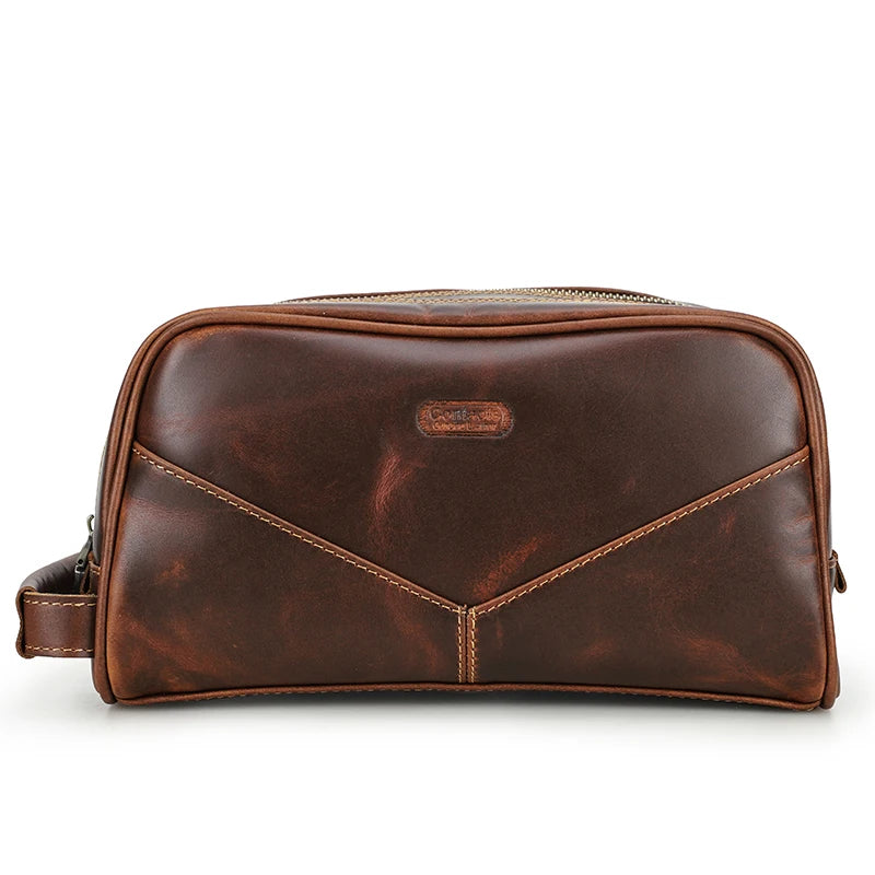 Mens leather washbag