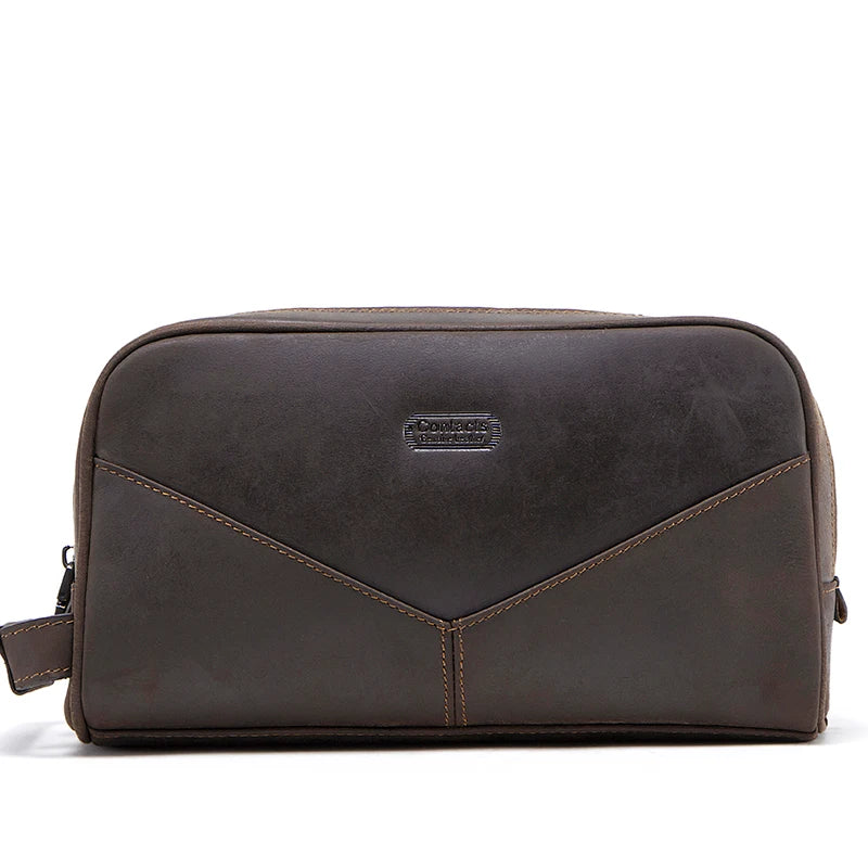 Mens leather washbag